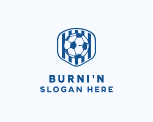 Blue Soccer Ball logo design