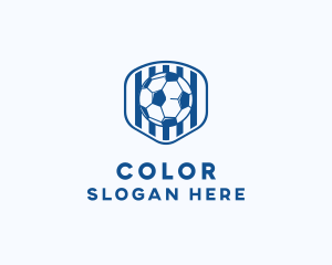 Blue Soccer Ball logo design