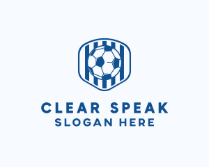 Blue Soccer Ball logo design