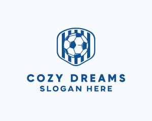 Blue Soccer Ball logo design