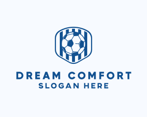 Blue Soccer Ball logo design