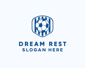 Blue Soccer Ball logo design