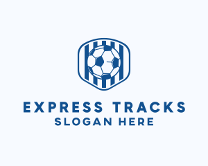 Blue Soccer Ball logo design