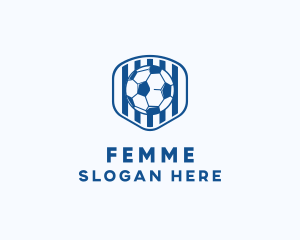 Blue Soccer Ball logo design