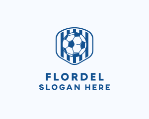 Blue Soccer Ball logo design