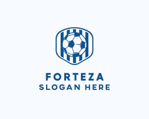 Blue Soccer Ball logo design