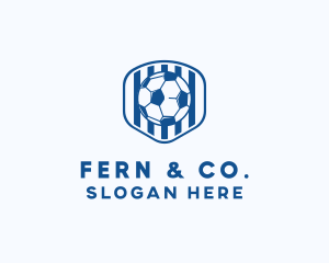 Blue Soccer Ball logo design