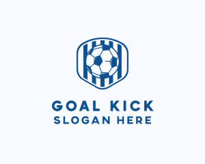 Blue Soccer Ball logo design