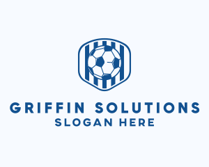 Blue Soccer Ball logo design