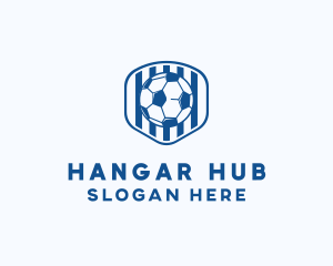 Blue Soccer Ball logo design