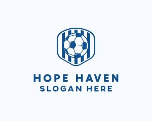 Sports Equipment - Blue Soccer Ball logo design