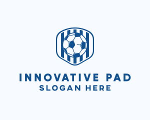League - Blue Soccer Ball logo design