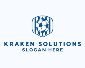 Blue Soccer Ball logo design