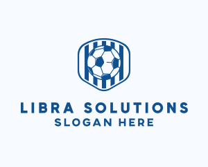 Blue Soccer Ball logo design