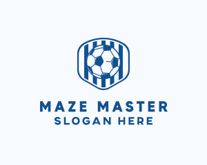 Blue Soccer Ball logo design