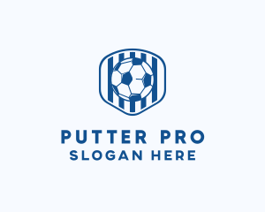 Blue Soccer Ball logo design