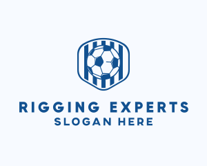 Blue Soccer Ball logo design