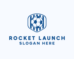 Blue Soccer Ball logo design