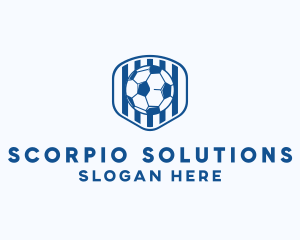 Blue Soccer Ball logo design