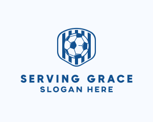 Blue Soccer Ball logo design