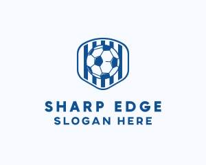 Blue Soccer Ball logo design