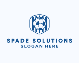 Blue Soccer Ball logo design