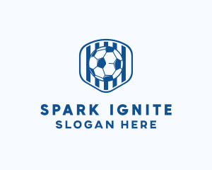 Blue Soccer Ball logo design