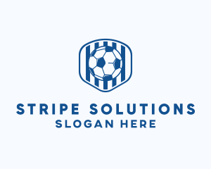 Blue Soccer Ball logo design