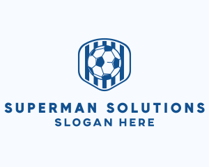 Blue Soccer Ball logo design