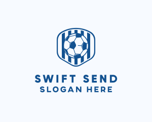 Blue Soccer Ball logo design