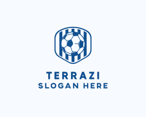 Blue Soccer Ball logo design