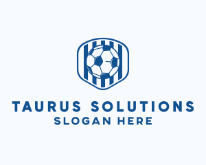 Blue Soccer Ball logo design