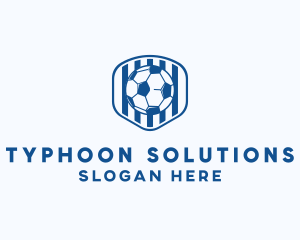 Blue Soccer Ball logo design