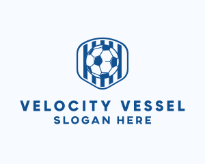 Blue Soccer Ball logo design