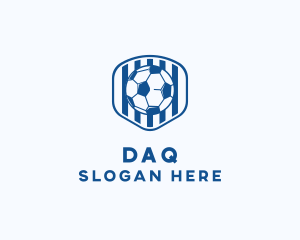 Soccer Player - Blue Soccer Ball logo design