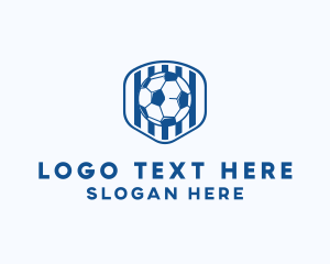Training - Blue Soccer Ball logo design