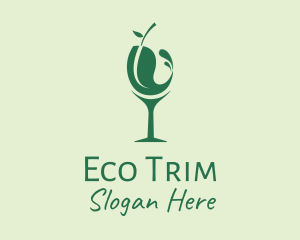 Eco Wine Glass logo design