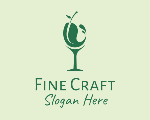 Eco Wine Glass logo design