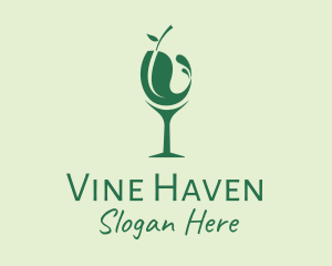 Eco Wine Glass logo design