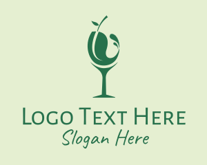 Alcohol - Eco Wine Glass logo design