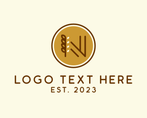 Wheat - Wheat Stalk Letter N logo design