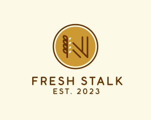 Stalk - Wheat Stalk Letter N logo design