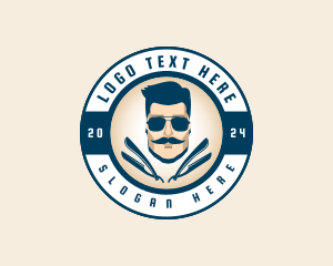 Mustache - Gentleman Haircut Barbershop logo design