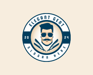 Gentleman Haircut Barbershop logo design