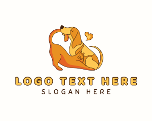 Dog Cat Pet Care Logo