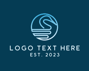 Mirgatory Bird - Gradient Swan Outline logo design