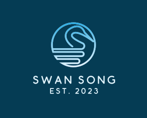 Gradient Swan Outline logo design