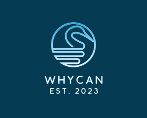 Wildlife Sanctuary - Gradient Swan Outline logo design