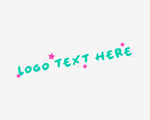 Playful - Cute Stars Playful Wordmark logo design