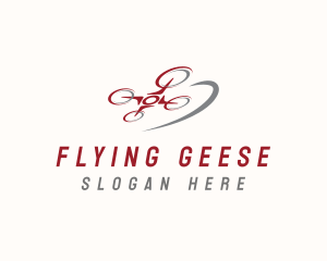 Flying Drone Surveillance logo design